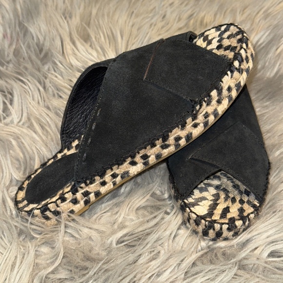 EUC Free People Suede Cross Espadrille Platform Sandal Size 38 EU - Size 8 US - Picture 2 of 9